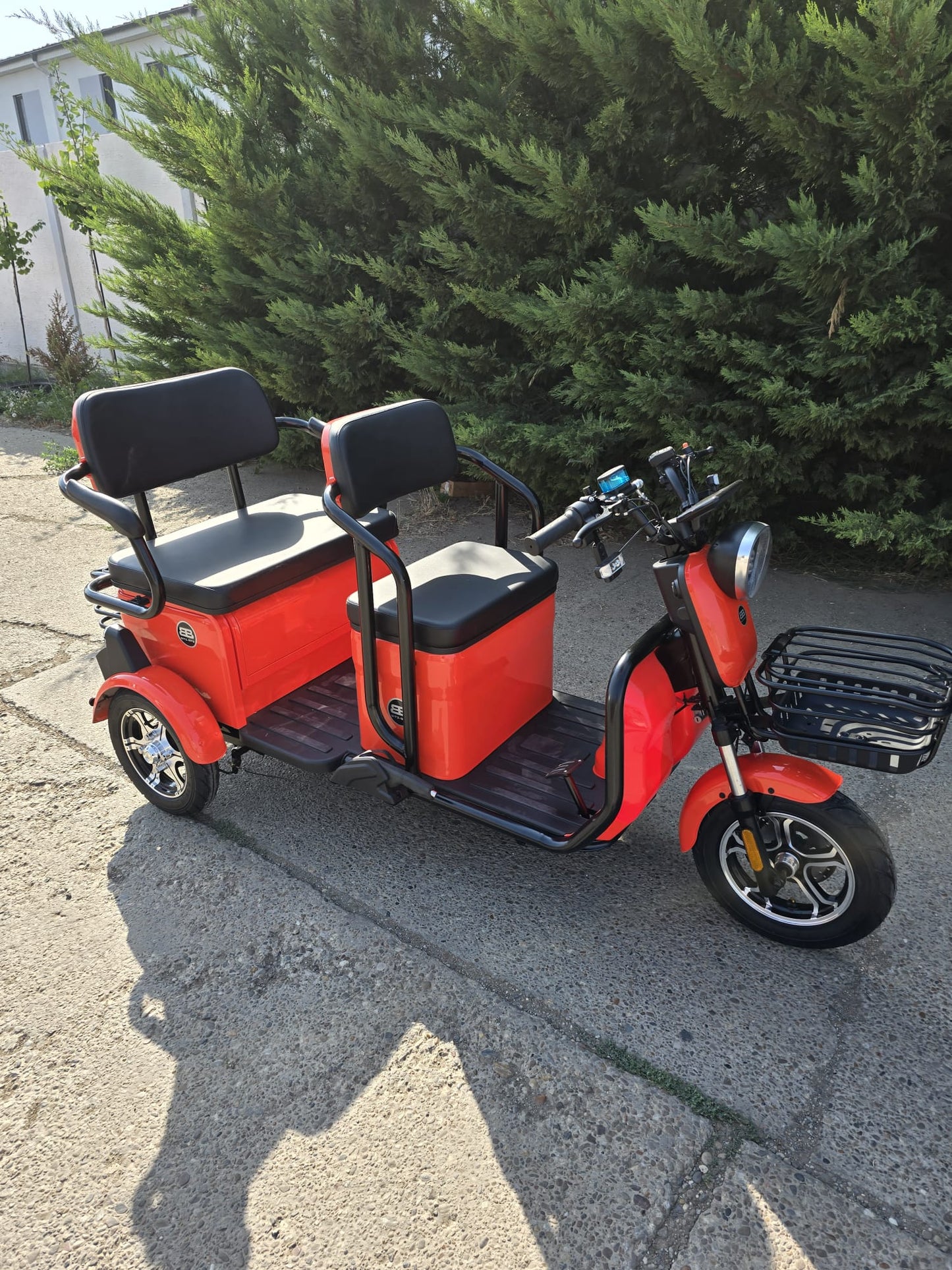 Triciclu electric persoane 2 locuri Bitz-Bitz X1, fără permis, portocaliu